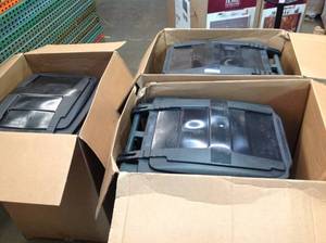 lot 27 image: LOT OF 3 Toter 48 Gal. Greenstone Trash Can with Wheels and Attached Lid
