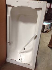lot 28 image: BOOTZ INDUSTRIES Mauicast Plus 60 in. Left Drain Rectangular Alcove Soaking Bathtub in White