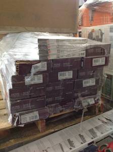 lot 33 image: Lot whit 16 Cases of Home Decorators Collection Hayes River Oak 12mm Thick x 7-916 in. Wide x 50-58 in. Length Water Resistant Laminate Flooring (15.95 sq. ft.case) not used