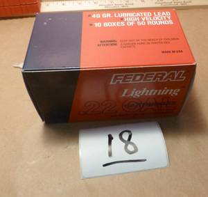 lot 18 image: New box of 500 Federal cartridge hi...