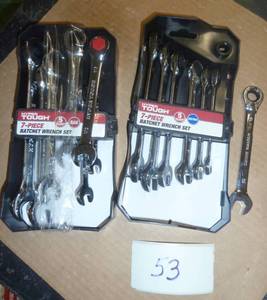 lot 53 image: Two 7 pc ratchet wrench sets, one s...