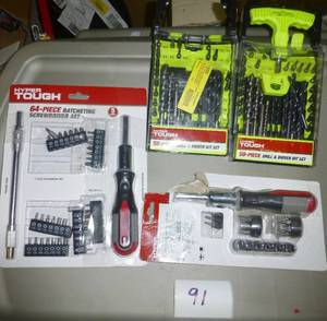 lot 91 image: ratcheting screwdrivers and drill a...