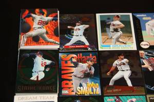 lot 43 image: John Smoltz and Tom Glavine Baseball Card Lot  100 Cards