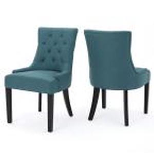 lot 2 image: Noble House Home Furnishings Teal Dining Room Cloth Chair