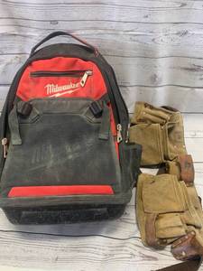 lot 72 image: Milwaukee Backpack & Leather Tool Belt
