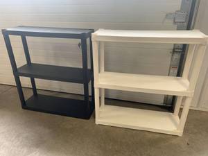 lot 77 image: Lot of 2 Plastic Shelving Units