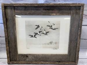 lot 87 image: Vintage Apple Crate Framed White Backs Artwork