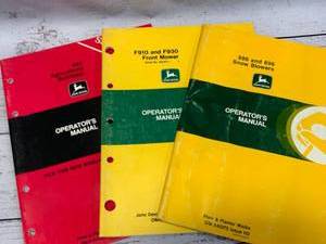 lot 97 image: Lot of 3 Vintage John Deere Manuals (These sell for $15 to $40 each online )