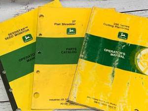 lot 99 image: Lot of 3 Vintage John Deere Manuals (These sell for $15 to $40 each online )