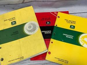 lot 101 image: Lot of 3 Vintage John Deere Manuals (These sell for $15 to $40 each online )