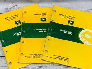 lot 102 image: Lot of 3 Vintage John Deere Manuals (These sell for $15 to $40 each online )
