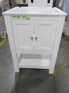 lot 43 image: Home Decorators Collection Gazette 24 in. W x 21-34 in. D Bath Vanity Cabinet Only in White GAWA2422
