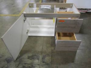 lot 38 image: Domani Larissa 36.5 in. W x 18.75 in. D Wall Hung Vanity Washed Oak - Cabinet Only - LR36P2-WO