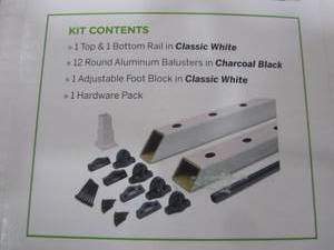 lot 222 image: Trex (Assembled 6-ft x 3-ft) Enhance Classic White Composite Stair Rail Kit with Balusters WTRD0636SENKRT