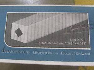 lot 223 image: ChoiceDek (Common 4-in X 4-in x 4-12-ft Actual 4.265-in x 4.265-in x 4.25-ft) Foundations Harvest Brown Composite Deck Post 228752
