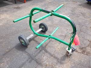 lot 248 image: Industrial 3-Wheel Wire Spool Cart