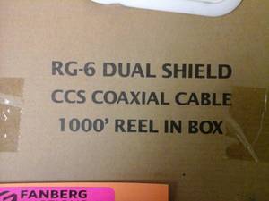 lot 118 image: Lot of (Approximately 500ft.) RG-6 Dual Shield CCS Coaxial Cable Reel In Box