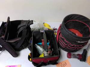 lot 137 image: Lot of (3) Soft-Side Tool Bags with Misc. Hand Tools
