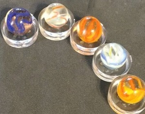 Peltier 8 finger twist swirls and caged (lot of 5)