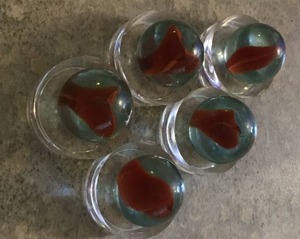 Peltier Banana Cats Eye Marbles Vintage