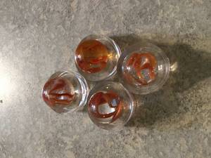 4-8 finger twists rare ambur tone over clear handmade