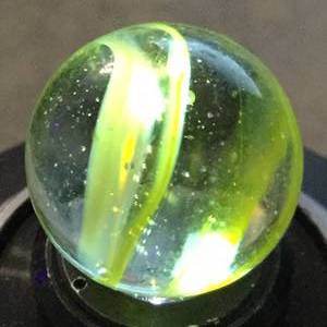 Clear banded transparent leftright swirl hand blown