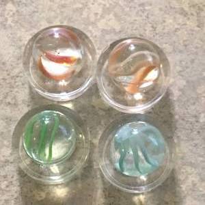 Vitro 8 finger clear back twist, caged swirls handmade
