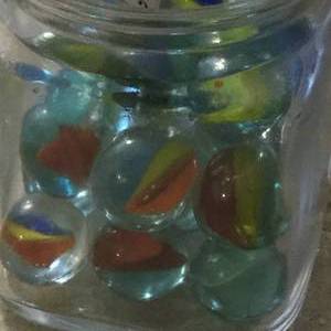 random marbles in jar