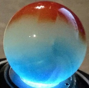 Banded swirl tri-colored opaque translucent marbles  (x5)