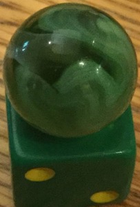 Very rare banded  swirled emerald opeque marble