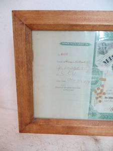 Framed Railroad Stock Certificate