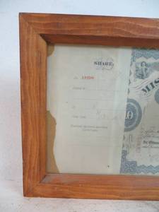 Framed Railroad Stock Certificate