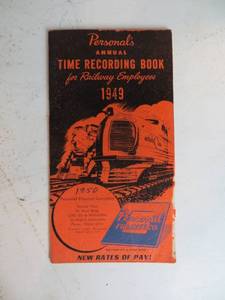 4 VINTAGE Time Recording Books for Railway Employees