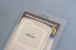 lot 8 image: Lot of 3 eBeam Wireless Handheld Keyboard & Mouse Remote Controls - New in Package
