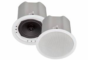 lot 12 image: New PAIR of Crestron Saros ICI6T-W-T 6.5 2-Way In-Ceiling Pro Audio Speakers