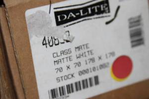 lot 45 image: New in Box Da-Lite Class Mate 70x70 (99 Diagonal) Matte White Video Projector  Projection Screen