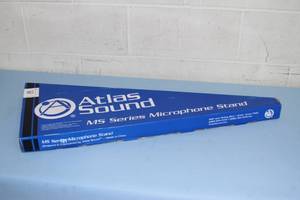 lot 64 image: Atlas MS-12CE All Purpose Low Profile Black Metal Microphone  Mic Stand - New in Box