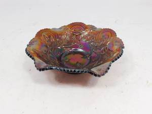 Vintage Ruby Red Iridescent Bowl