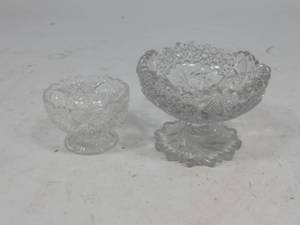 2 Small Crystal Dishes