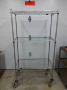 lot 5 image: NEXEL (NSF) 4-Tier Rolling Wire Shelf 36x18x69