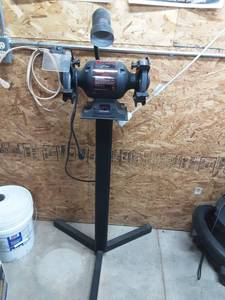 lot 7 image: Craftsman 6 Bench Grinder 13 Hp. With Stand & Lamp