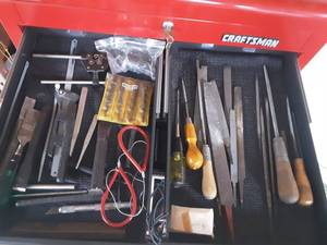lot 42 image: Contents Of 2-drawers Files, Chisels, Punches