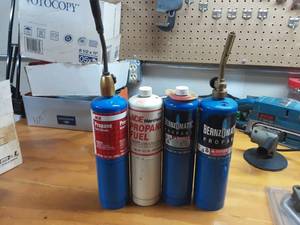 lot 49 image: 2-Propane Torches, 2-Extra Tanks