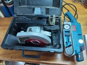 lot 50 image: Craftsman Circular Saw, Ryobi Belt Sander
