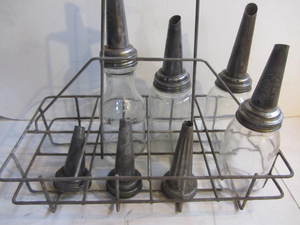lot 53 image: Wire Bottle Carrier, Spouts