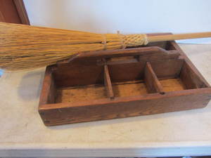 lot 95 image: Wooden Tote, Witchs Broom