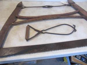lot 177 image: Buck Saw, Tongs, Book