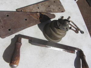 lot 210 image: Draw Knife, Hinges, Hornet Lamp