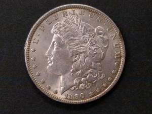 lot 22 image: 1890 Morgan Silver Dollar...