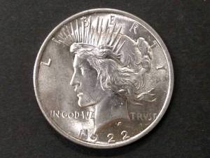 lot 53 image: 1922 Peace Silver Dollar...